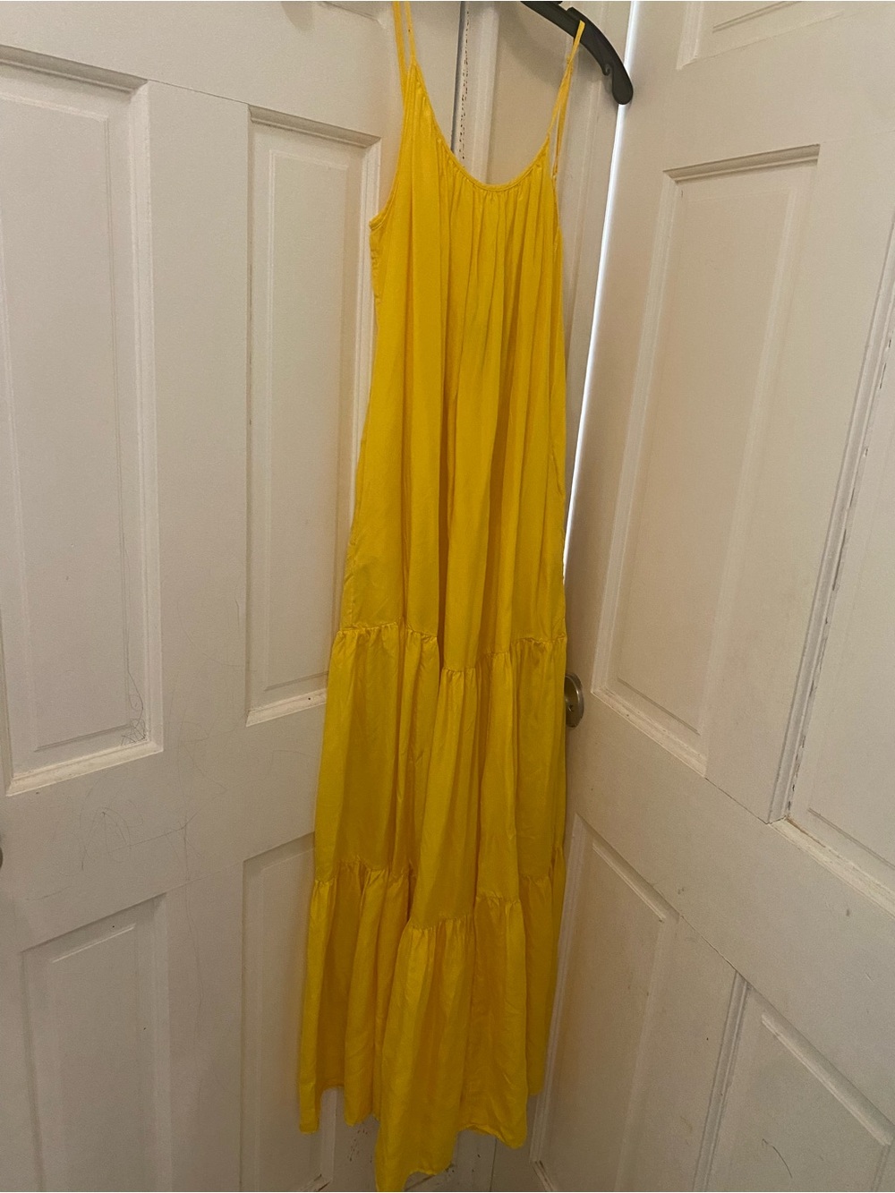 Banana Republic Bright Yellow Tiered Maxi Dress